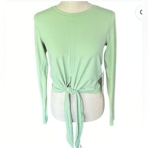 lululemon athletica Long Sleeve Tie-Front Top in Mint 6